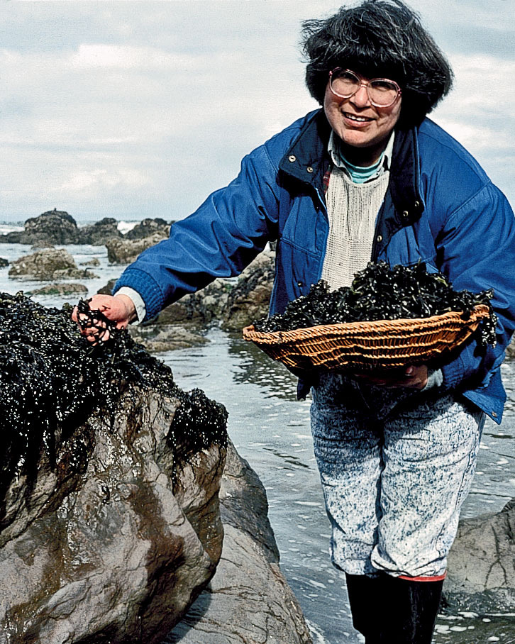 Kathleen Smith gathering seaweed